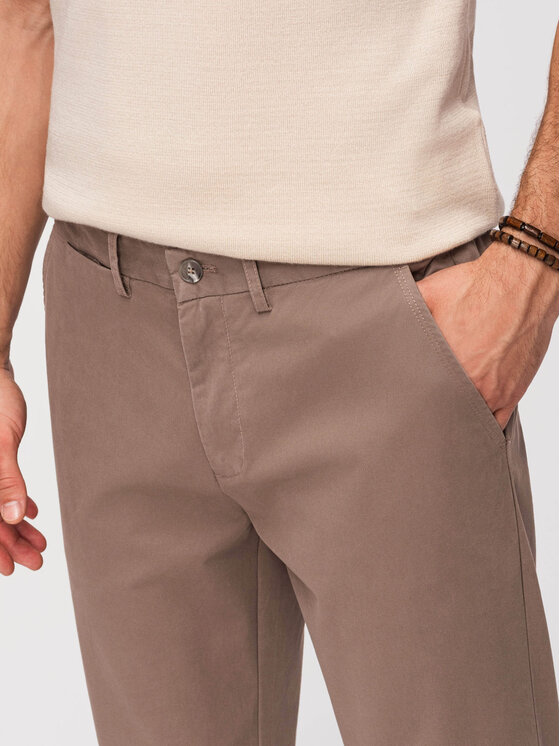 Ombre Ombre Chinosy OM-PACP-0293 Brązowy Chino Fit
