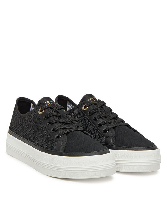 Tommy Hilfiger Tommy Hilfiger Снікерcи Vulc Embroidered Sneaker FW0FW08685 Чорний