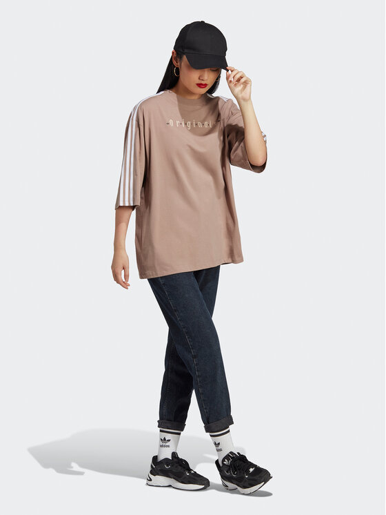 adidas adidas Футболка Oversized T-Shirt IQ3400 Коричневий Loose Fit