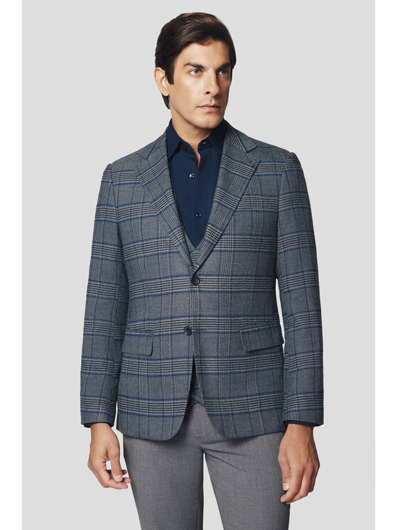 Lancerto Lancerto Marynarka Lanciano MA131224000009 Szary Slim Fit