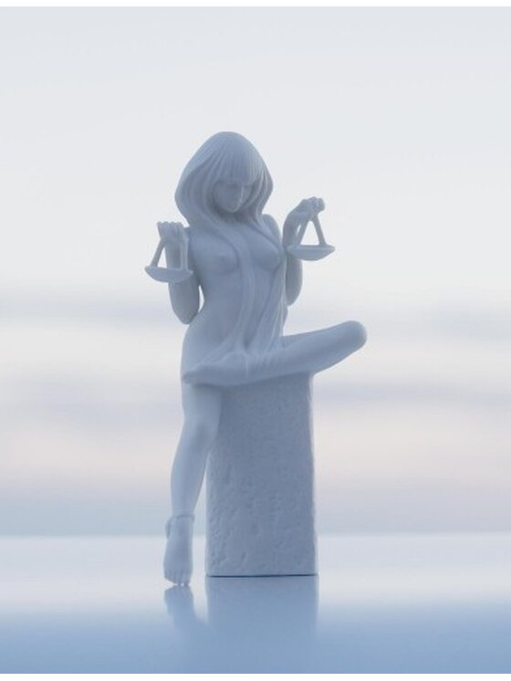 Lamart Lamart Figurka Znak Zodiaku- Waga - Christel Marott Biały