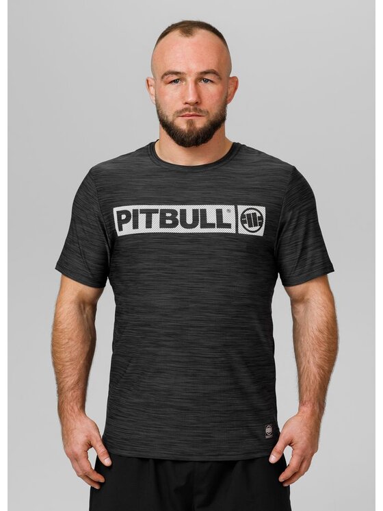PITBULL PITBULL Koszulka techniczna Casual Sport Hilltop Czarny Regular Fit