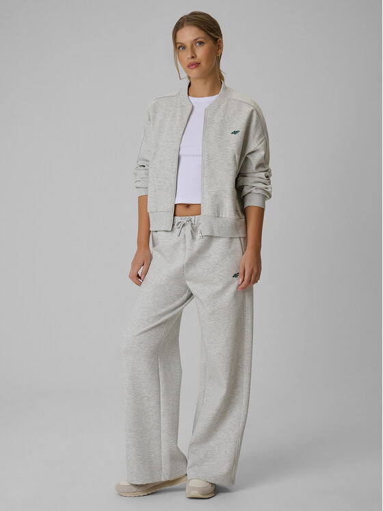 4F 4F Bluza SPORTS CLUB Szary jasny Loose Fit