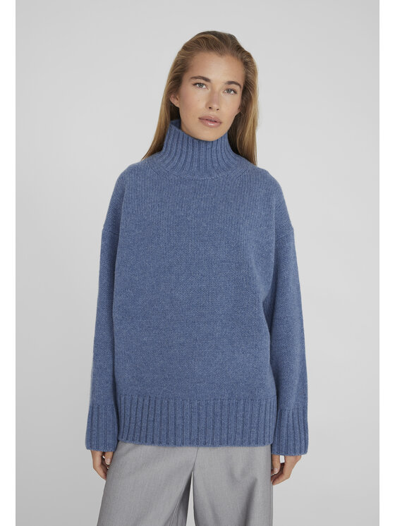Style Republic Style Republic Golf Sweter o kroju oversize typu boxy, z mieszanki kaszmiru i wełny Niebieski Boxy Fit