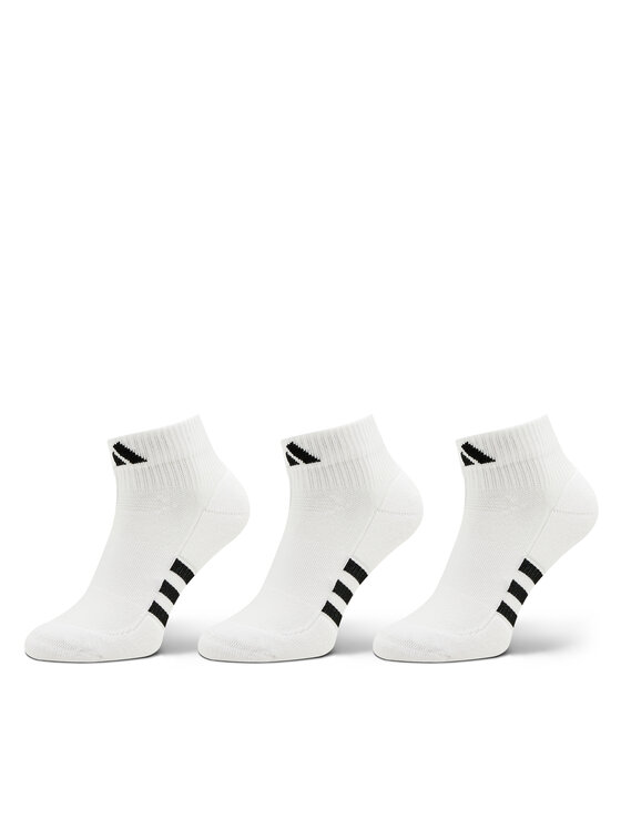 Set de 3 perechi de șosete joase unisex adidas Mid-Cut Socks 3 Pairs HT3450 Alb
