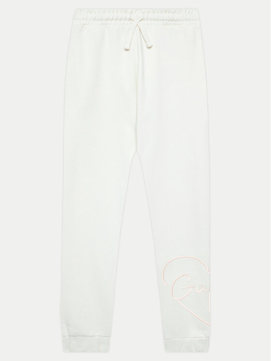 Guess Teplákové nohavice J4YQ16 KA6R3 Biela Relaxed Fit