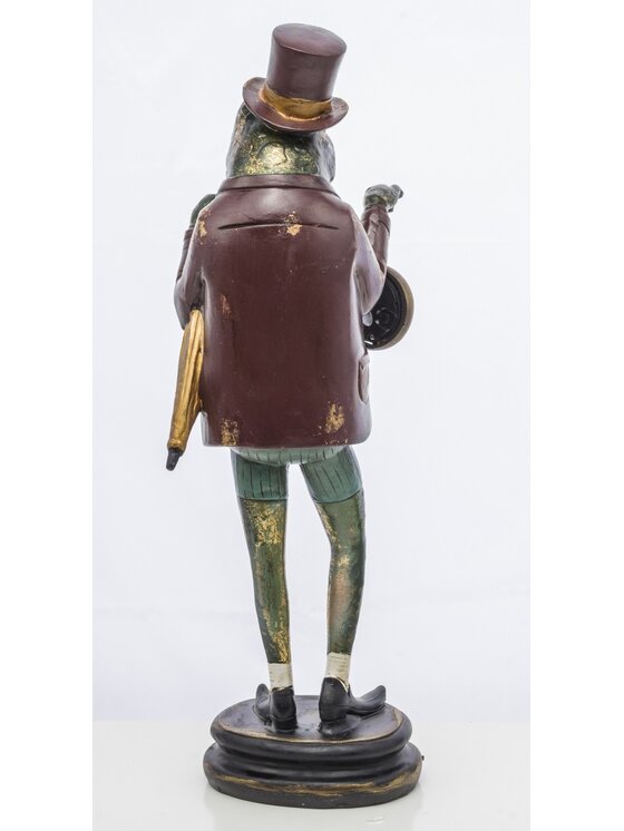 MIAhome MIAhome Figurka Żabi elegant z zegarkiem 46x15,5x14cm Kolorowy