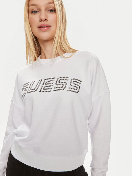 Guess Guess Bluza Skylar V4GQ07 K8802 Biały Relaxed Fit