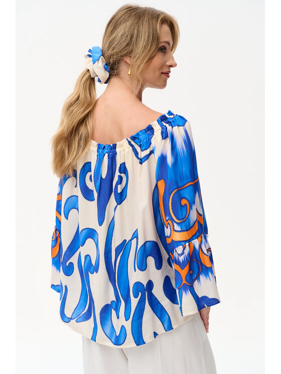 blue shadow blue shadow Bluzka Alvoria Niebieski Regular Fit