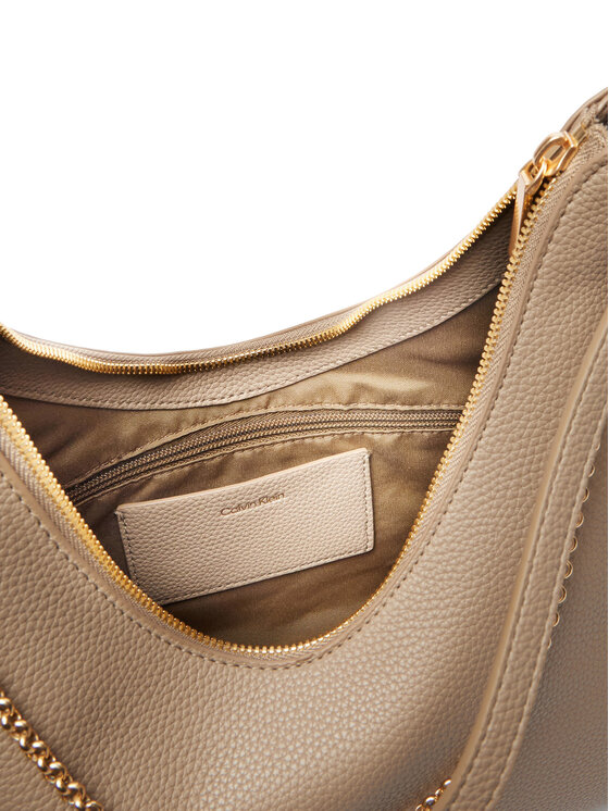 Calvin Klein Calvin Klein Ročna torba Emblem Hw Pebble Shoulder Bag LV04F3495G Bež