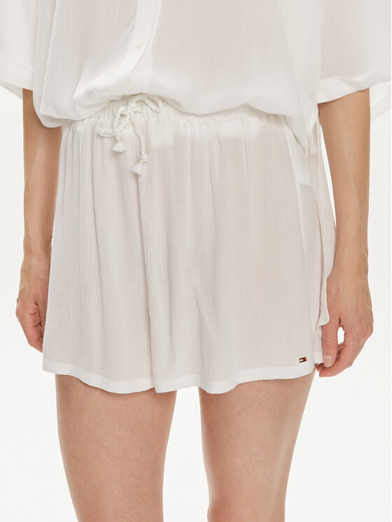 Tommy Hilfiger Tommy Hilfiger Шорти от плат UW0UW05332 Бял Relaxed Fit