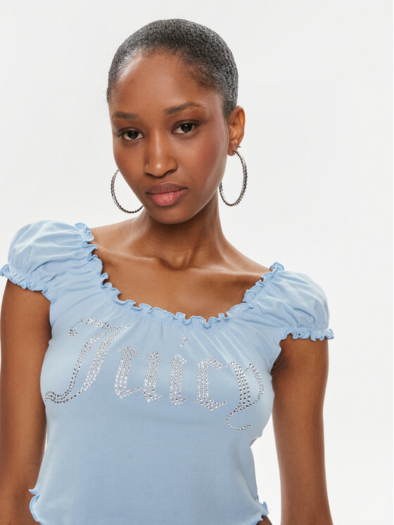 Juicy Couture Juicy Couture Блузка Brodie JCWCT23309 Блакитний Regular Fit