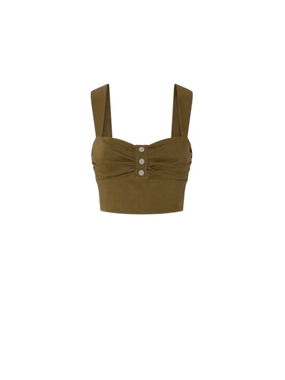 PINKO PINKO Τοπ Voyager top lino stretch Πράσινο Regular Fit