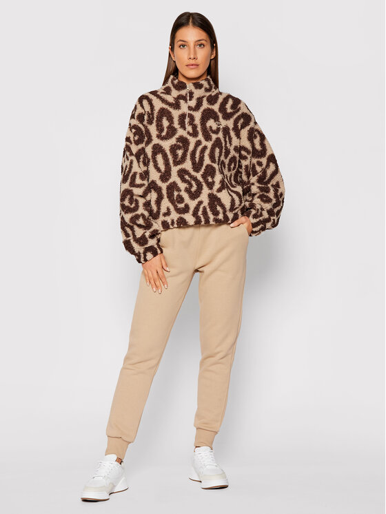 Reebok Felpa di pile Hallo Leo GS4943 Marrone Oversize Modivo