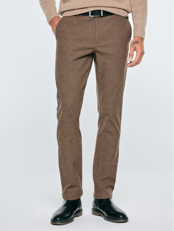 BIG STAR BIG STAR Chinosy LAINEY Brązowy Slim Fit