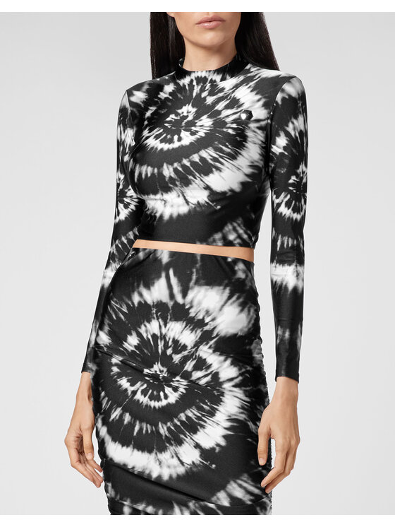 PHILIPP PLEIN PHILIPP PLEIN Bluzka 6923 Czarny Cropped Fit