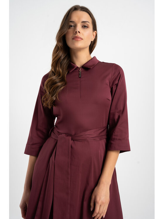 CLICK CLICK Sukienka codzienna 60-6039 Bordowy Regular Fit