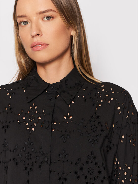 YAS YAS Hemd Riveri 26024730 Schwarz Relaxed Fit