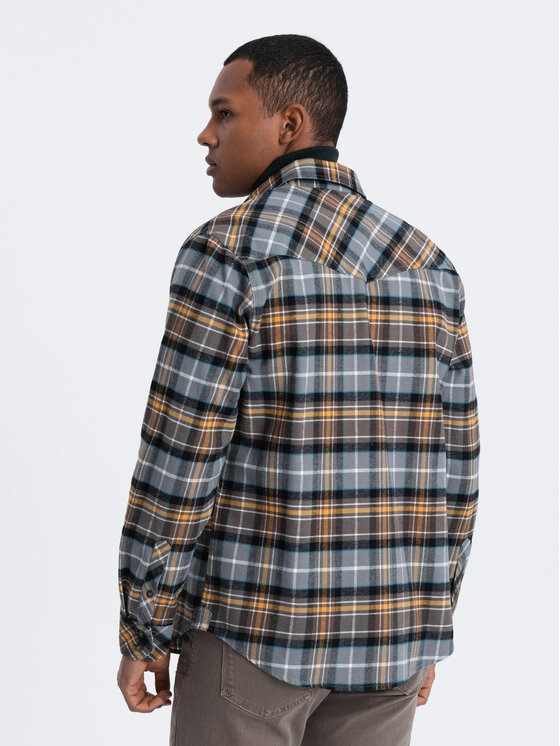 Ombre Ombre Koszula OM-SHCS-0149 Szary Slim Fit
