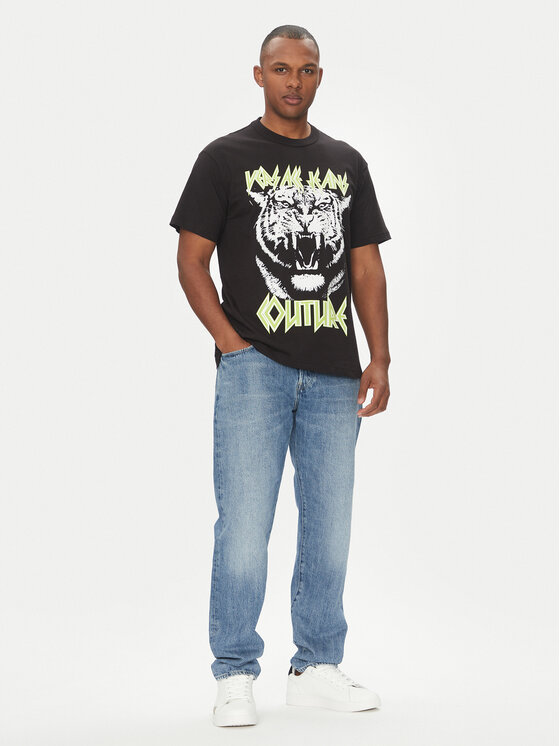 Versace Jeans Couture Versace Jeans Couture Tričko 78GAHT06 Čierna Regular Fit