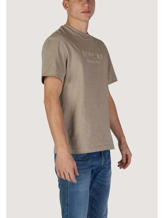 REPLAY REPLAY T-Shirt M3019.000.22662 Beżowy Shirt Fit
