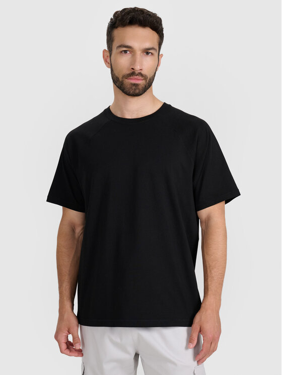 4F 4F T-Shirt EASY WEAR Czarny Oversize