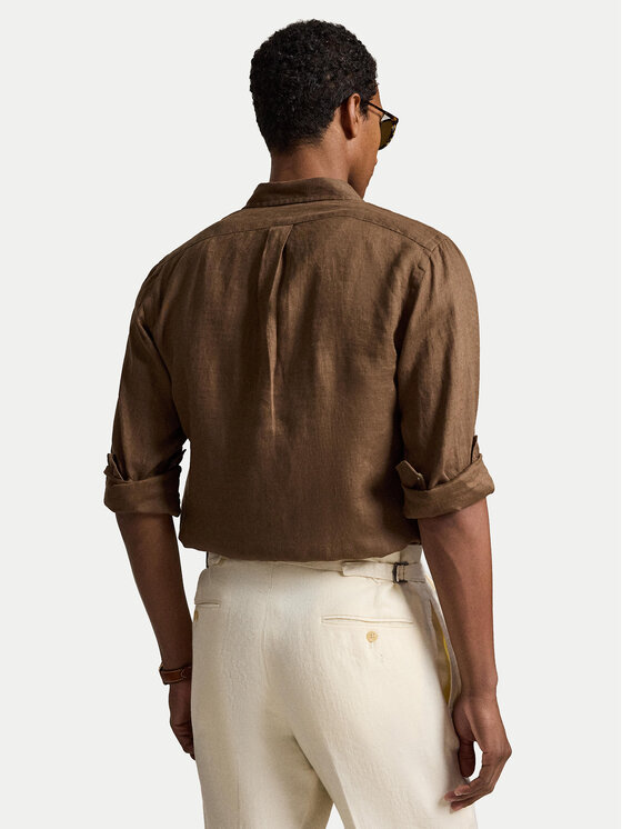 Polo Ralph Lauren Polo Ralph Lauren Srajca 710968915500 Svetlo rjava Slim Fit