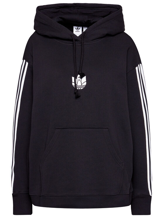 adidas Felpa adicolor 3D Trefoil GN2931 Nero Oversize Modivo