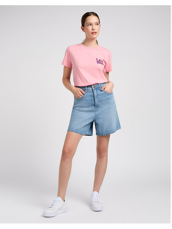 Lee Lee Szorty jeansowe STELLA SHORT Niebieski Regular Fit