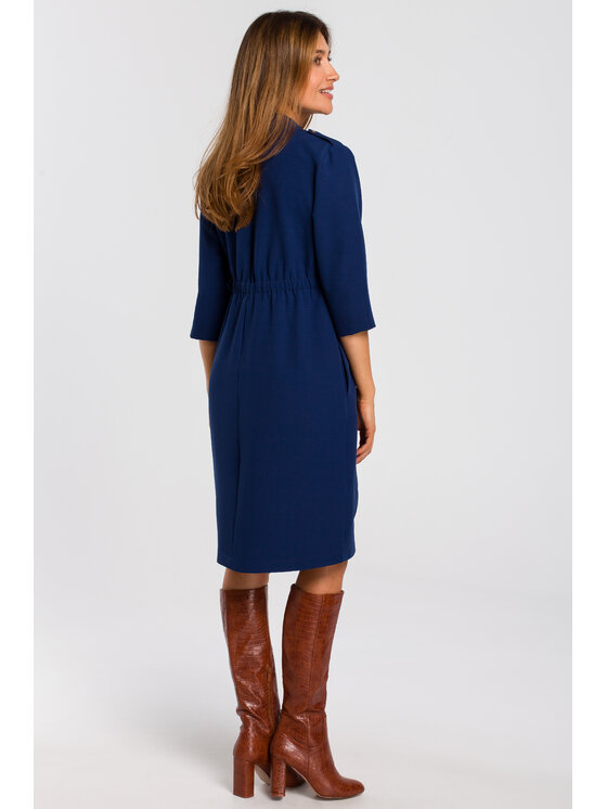Stylove Stylove Sukienka codzienna S189 Granatowy Regular Fit