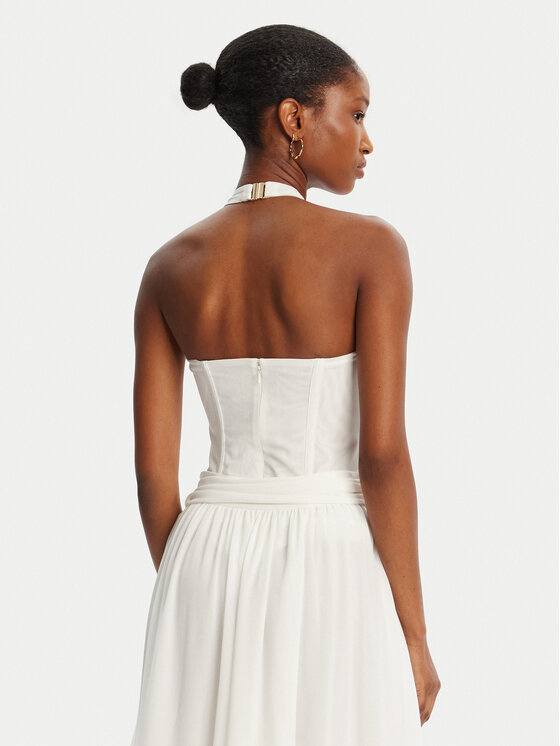 BARDOT BARDOT Боди Trey Halter Neck 60030TB Бял Slim Fit
