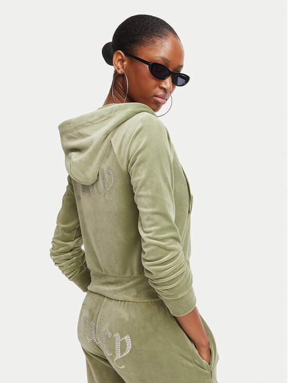 Juicy Couture Juicy Couture Spodnie dresowe Tina JCAPW045 Zielony ciemny Regular Fit