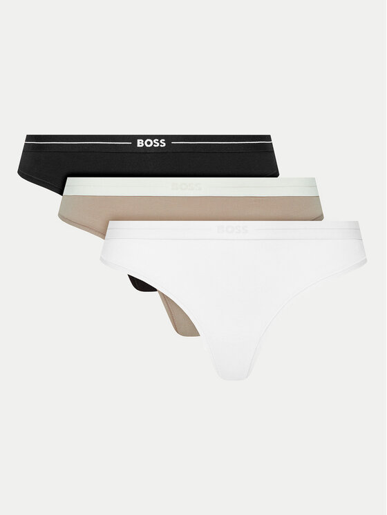BOSS Boss Set 3 perechi de chiloți tanga 50510030 Negru