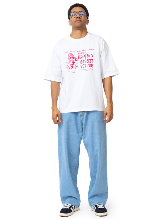 Mercur Mercur T-Shirt Hotline Biały Comfortable Fit
