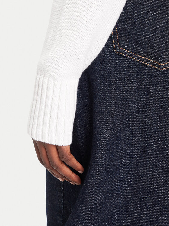 Calvin Klein Jeans Calvin Klein Jeans Rollkragenpullover Chenille LV047D354G Weiß Relaxed Fit