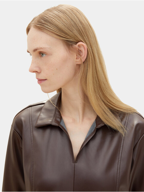 Tom Tailor Tom Tailor Шкіряна сукня 1039176 Коричневий Regular Fit