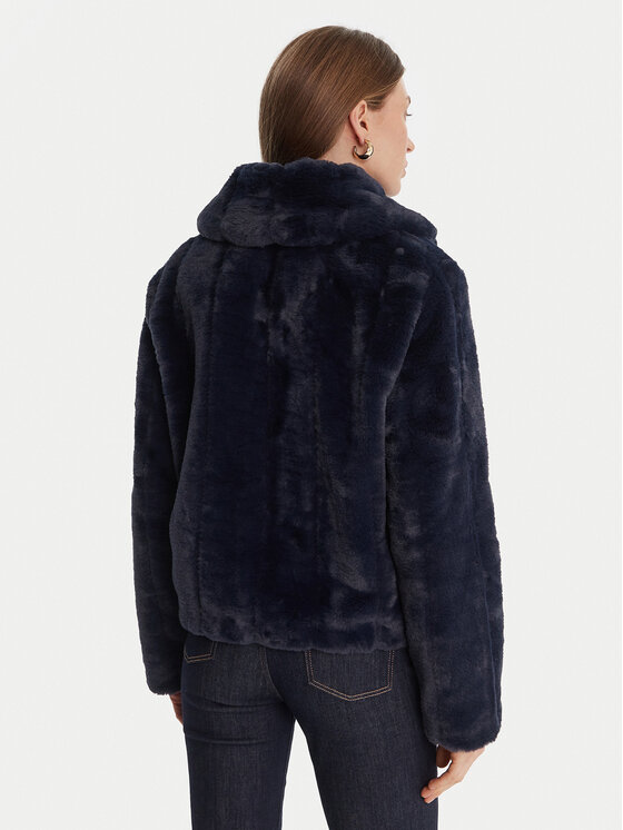 Guess Guess Кожено палто W0BL0N WDCH0 Тъмносин Regular Fit