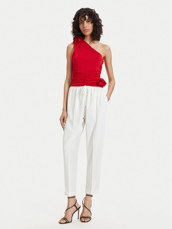 ACCESS FASHION ACCESS FASHION Spodnie materiałowe 63-5101-183 Biały Regular Fit