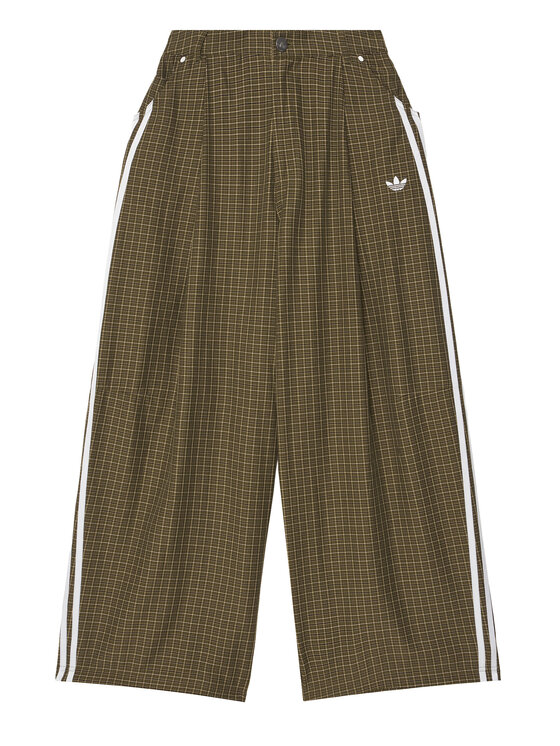 adidas Hlače iz tkanine Checks LE8308 Khaki Wide Leg