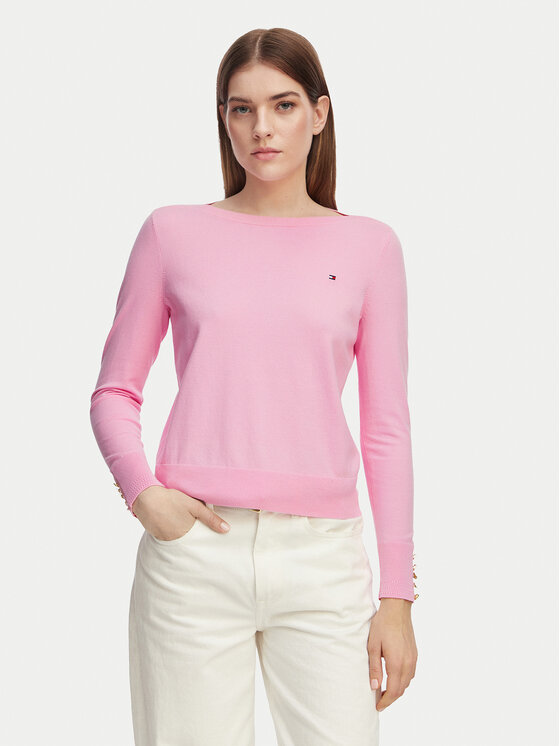 Tommy Hilfiger Pulover WW0WW40099 Roz deschis Regular Fit