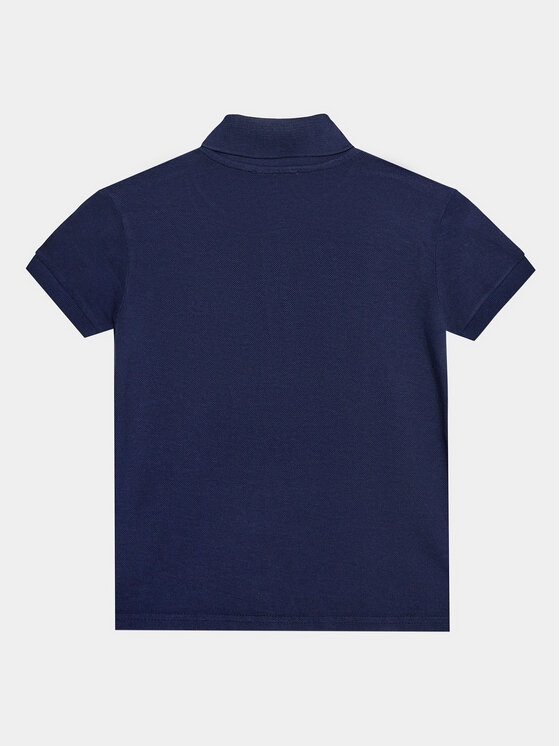 United Colors Of Benetton United Colors Of Benetton Тениска с яка и копчета 3089G3008 Тъмносин Regular Fit