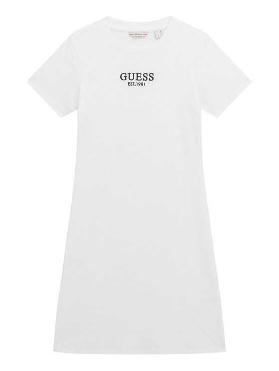 Guess Guess Každodenné šaty J5YK11 KBZP4 Biela Regular Fit