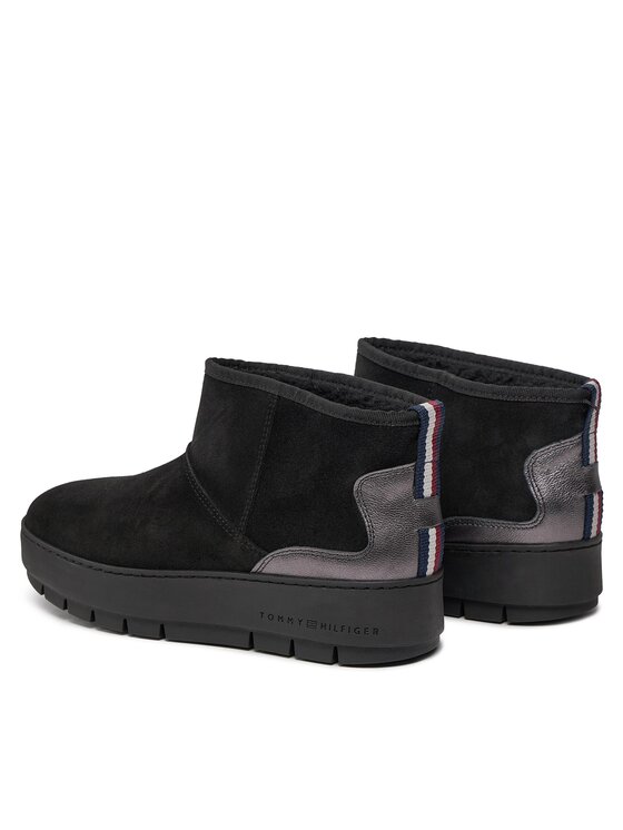 Tommy Hilfiger Tommy Hilfiger Μπότες Χιονιού Metallic Suede Snowboot FW0FW07850 Μαύρο