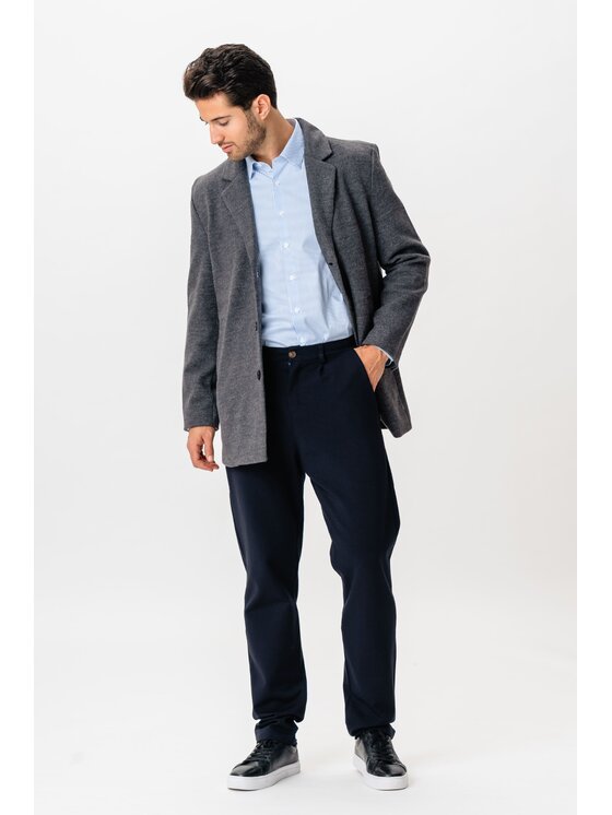 TeeShoppen TeeShoppen Płaszcz 'Basic Collection' Szary Regular Fit