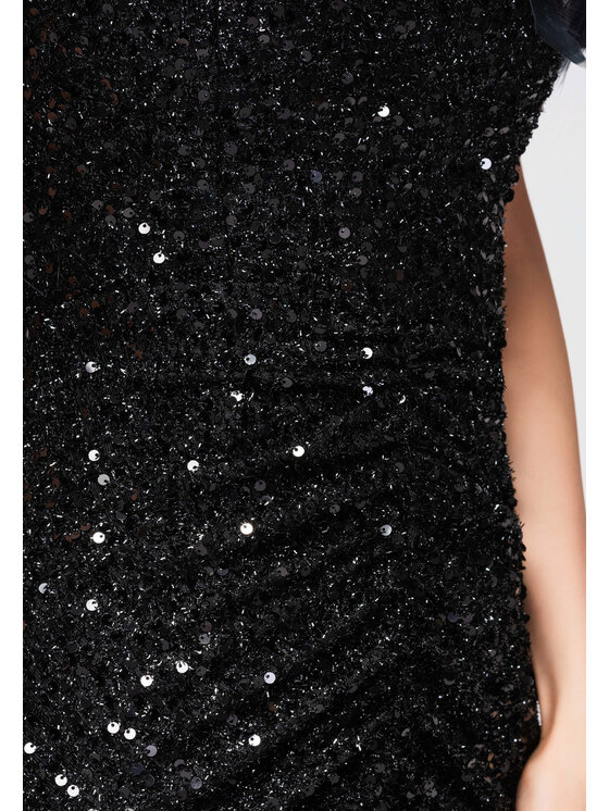 Ombre Ombre Sukienka wieczorowa LA-OM-DLR279 Czarny Regular Fit