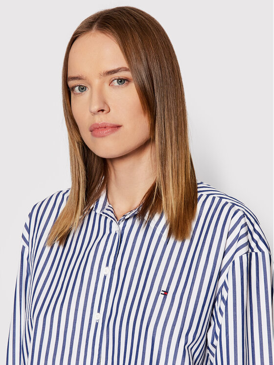 Tommy Hilfiger Tommy Hilfiger Särk Boyfriend WW0WW32375 Tumesinine Relaxed Fit