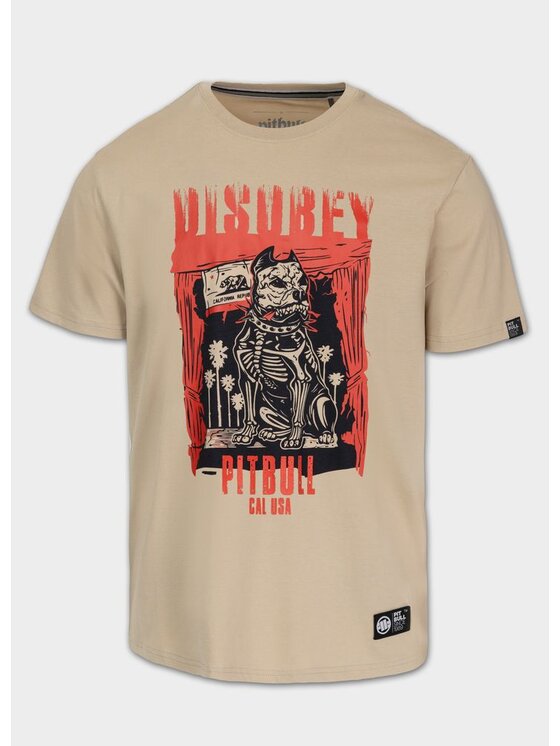 PITBULL PITBULL T-Shirt DISOBEY Beżowy Regular Fit