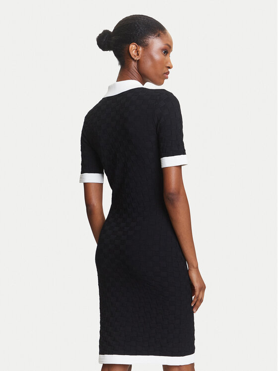 KARL LAGERFELD KARL LAGERFELD Kootud kleit A3W13036 Must Slim Fit