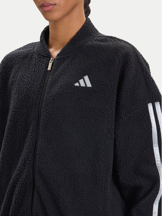 adidas adidas Džemperis Holiday High Pile JM1891 Juoda Loose Fit