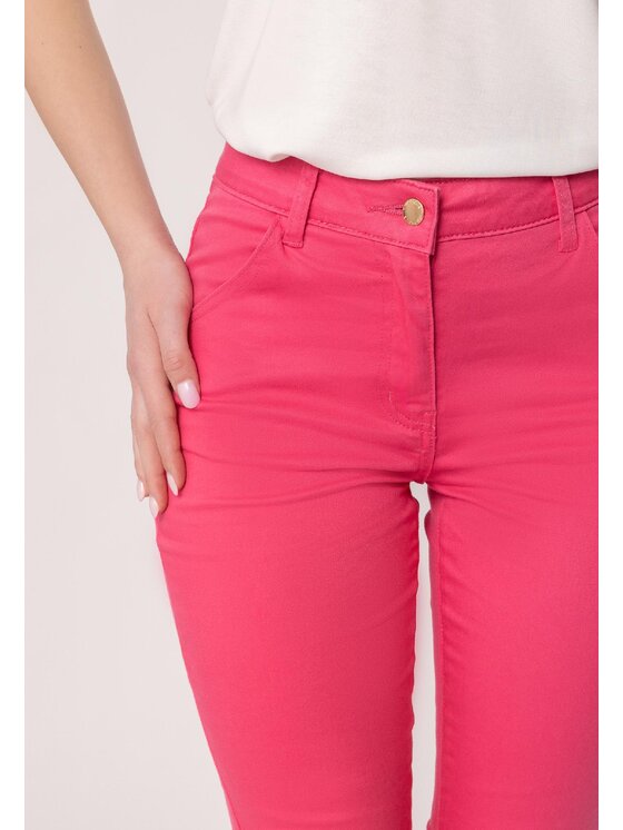 QUIOSQUE QUIOSQUE Dámské kalhoty 3UF001 Růžová Regular Fit